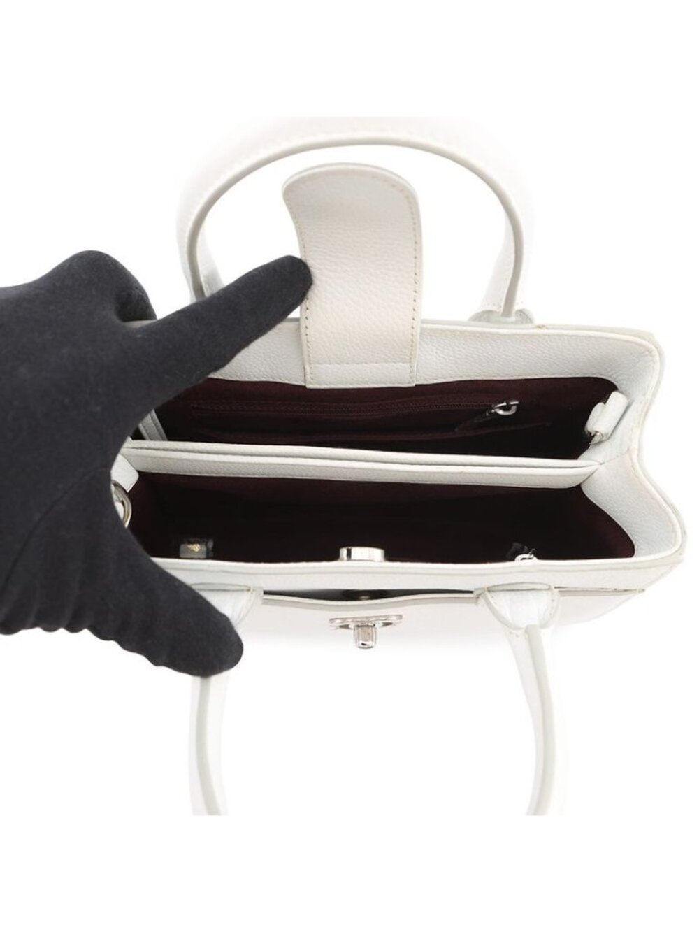 Chanel Handbag CC Logo Neo Executive Small 2-Way White - Picture 6 of 10